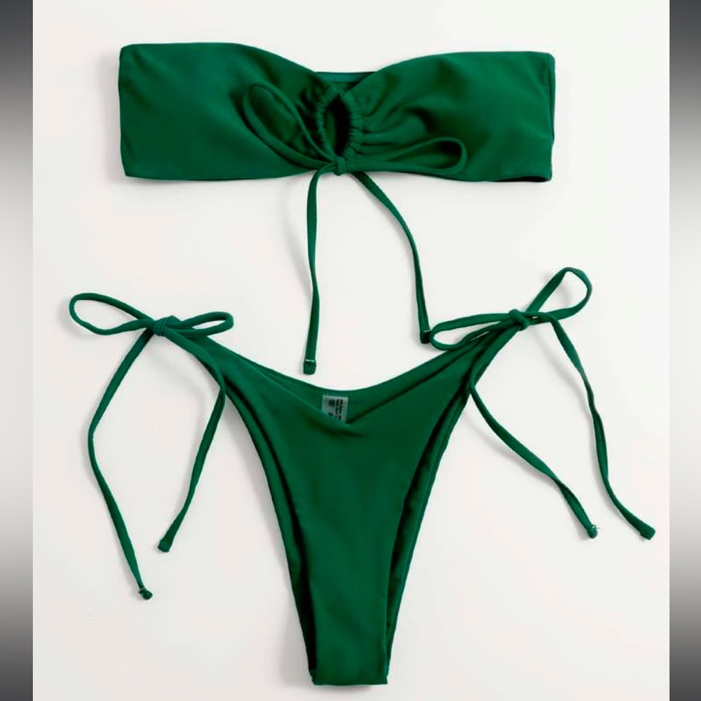 Knot Front Bandeau Bikini Set